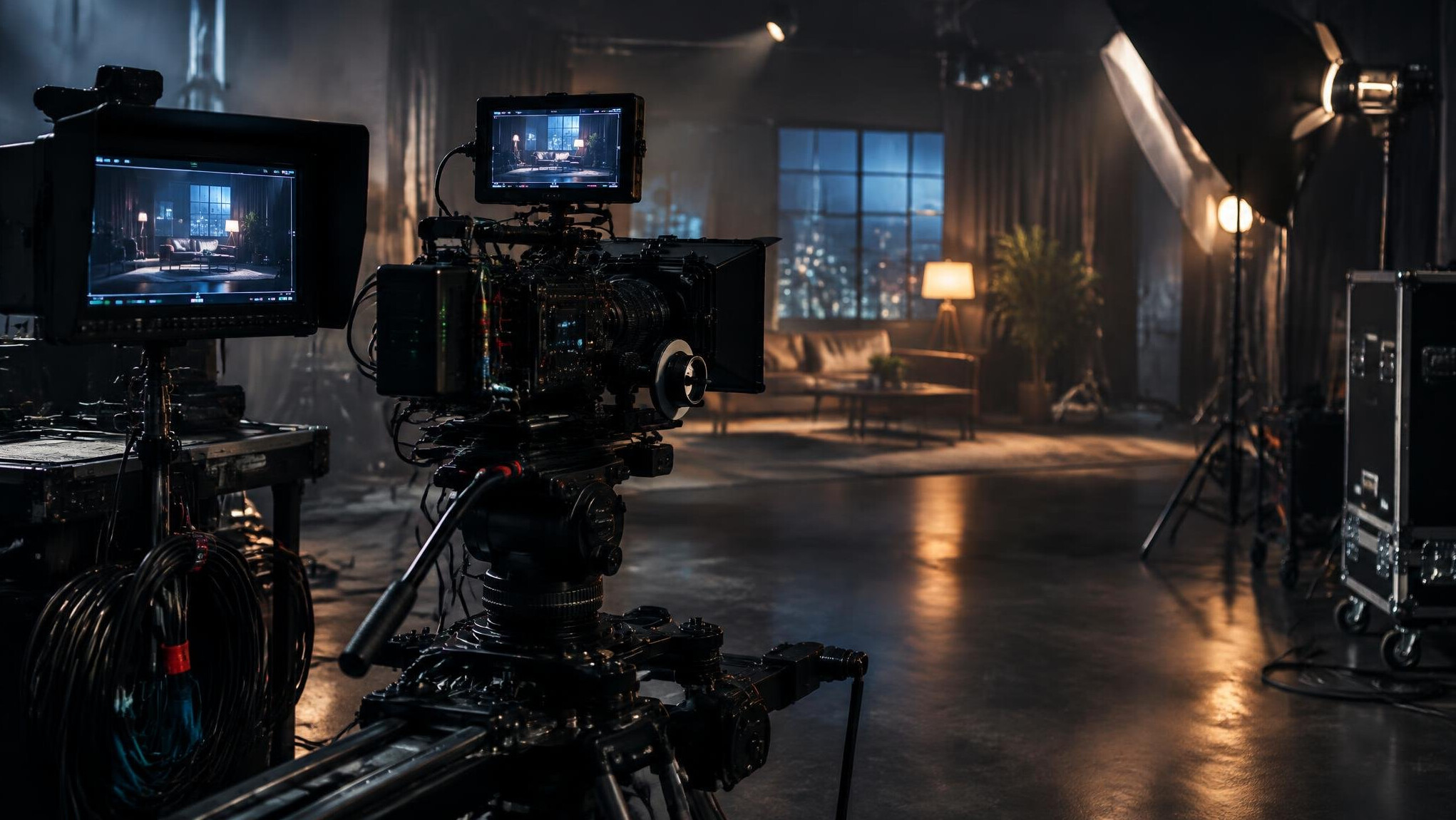 Film camera and equipment on a production set
